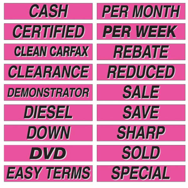 Load image into Gallery viewer, 15 inch Hot Pink Adhesive Slogans