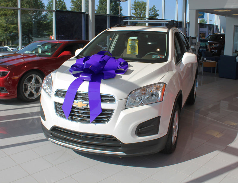 Load image into Gallery viewer, Purple 30-inch car bow from My Store, showcasing a large, vibrant decorative gift bow for vehicles.