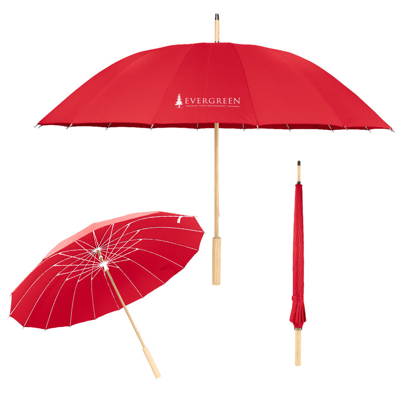 Load image into Gallery viewer, 46" Arc Umbrella With 100% RPET Canopy & Bamboo Handle
