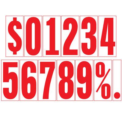 Load image into Gallery viewer, 5 1/2 inch Red & White Adhesive Number