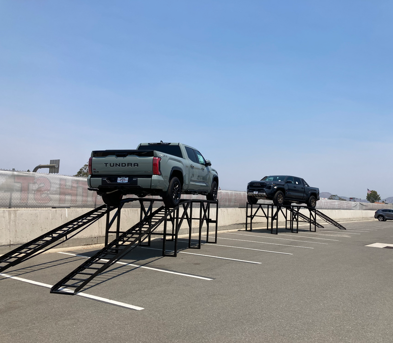 Load image into Gallery viewer, Screenshot of a 60-inch level car display ramp from My Store, showing the ramp's structure and measurement details.