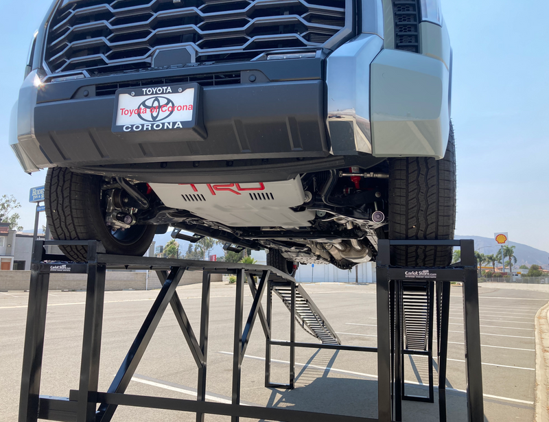 Load image into Gallery viewer, Screenshot of a 60-inch level car display ramp showing its structure and design features.