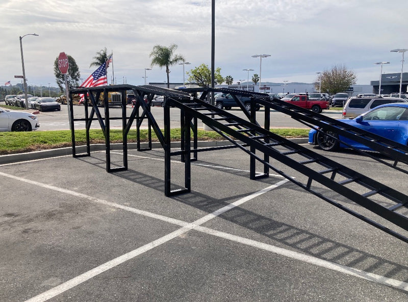 Load image into Gallery viewer, 60-inch level car display ramp by My Store shown in the image, highlighting its sturdy construction and ramp surface.