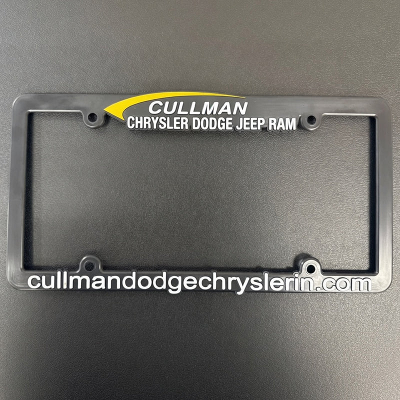 Load image into Gallery viewer, Custom License Plate Frame - Black with Raised Imprint ( 2 Color )