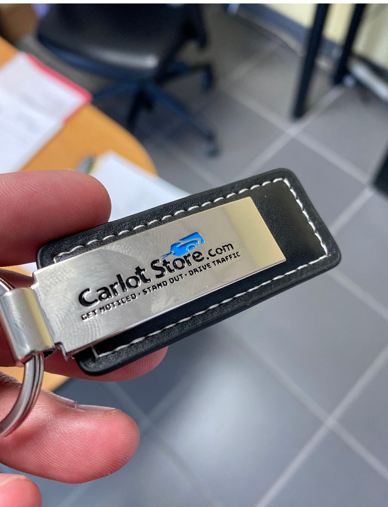 Load image into Gallery viewer, Custom Leather/Metal Rectangle Key Fobs