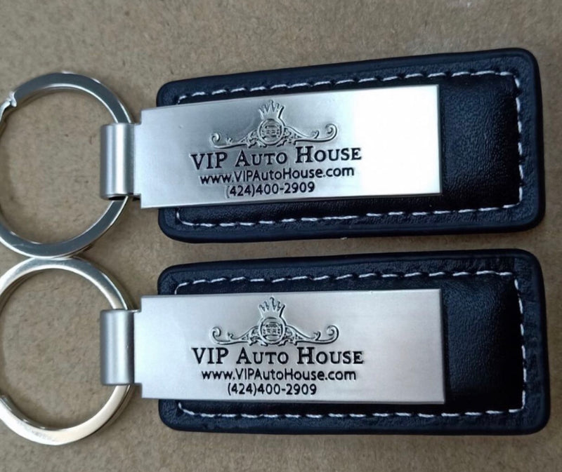Load image into Gallery viewer, Custom Leather/Metal Rectangle Key Fobs