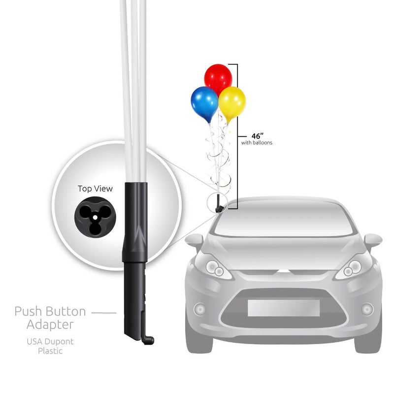 Load image into Gallery viewer, PermaShine® 3-Balloon Bouquet Adjustable Car Window Kit