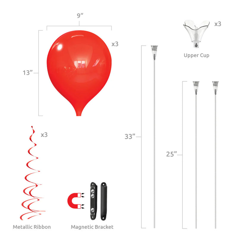 Load image into Gallery viewer, PermaShine® 3-Balloon Bouquet Magnetic Bracket Kit