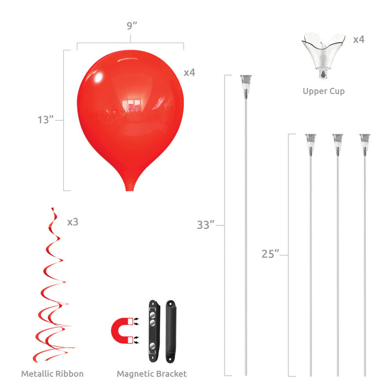 Load image into Gallery viewer, PermaShine® 4-Balloon Bouquet Magnetic Bracket Kit