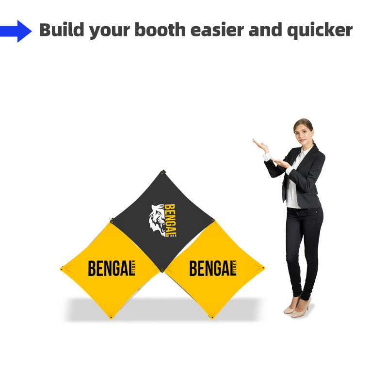 Load image into Gallery viewer, Triangular Small Floor Grid Pop Up Display