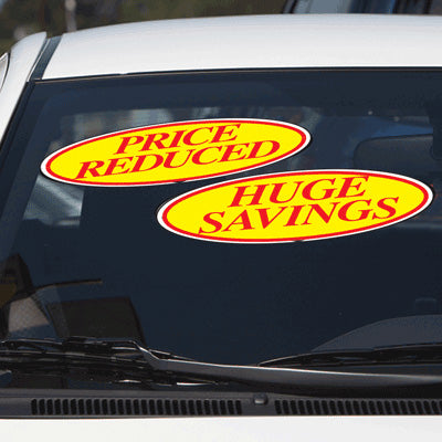 Load image into Gallery viewer, Red & Yellow Oval Signs