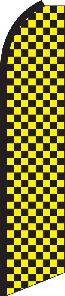 Load image into Gallery viewer, Half Sleeve Swooper Feather Flag - Checker Black/Yellow