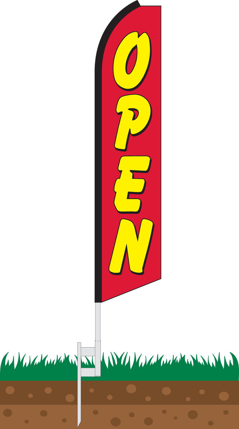 Load image into Gallery viewer, Half Sleeve Swooper Feather Flag - Open Red/Yellow