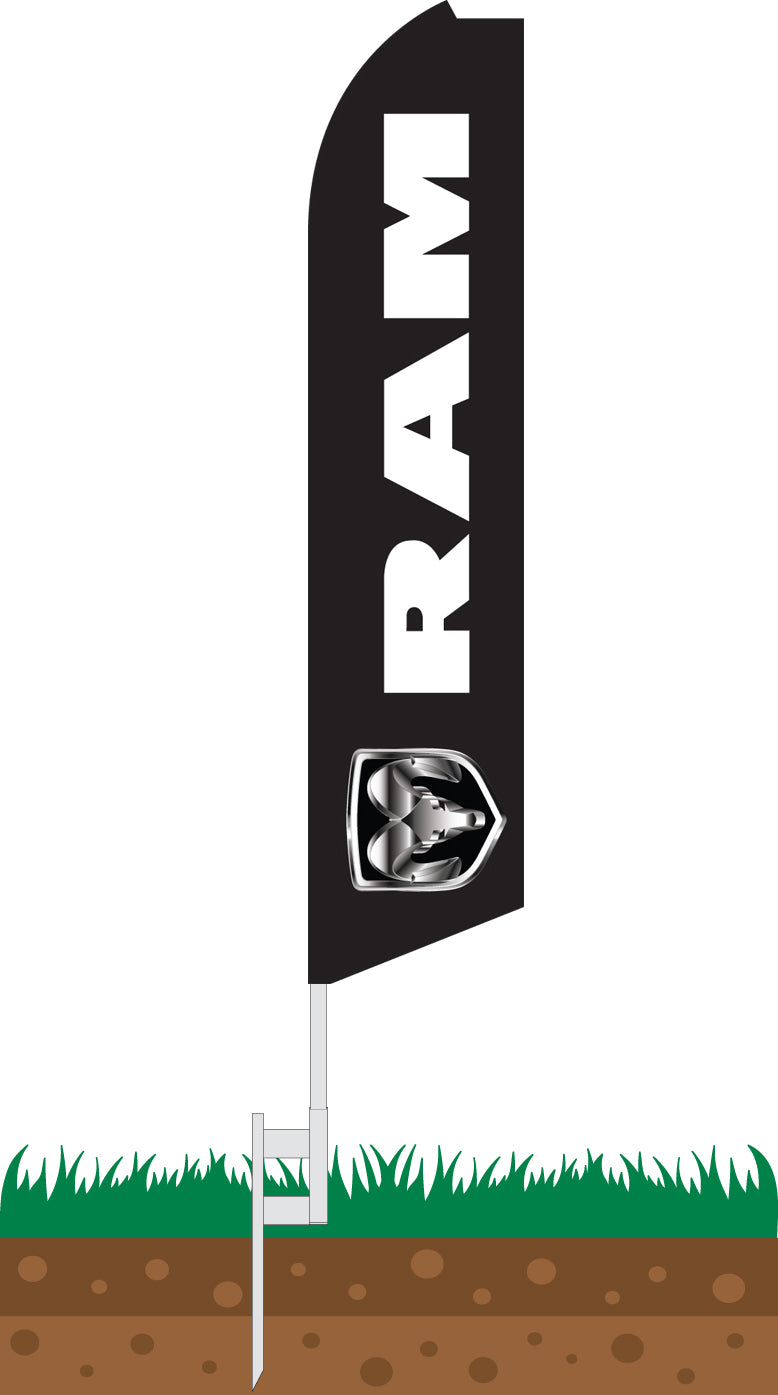 Load image into Gallery viewer, Half Sleeve Swooper Feather Flag - RAM