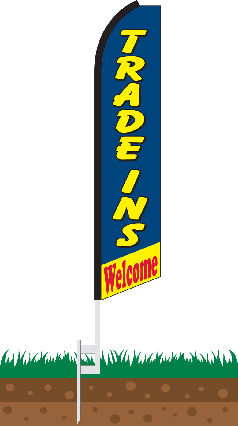 Load image into Gallery viewer, Half Sleeve Swooper Feather Flag - Trades Welcome
