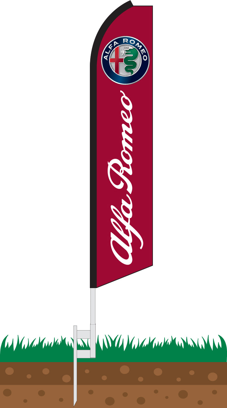 Load image into Gallery viewer, Half Sleeve Swooper Feather Flag - Alfa Romeo
