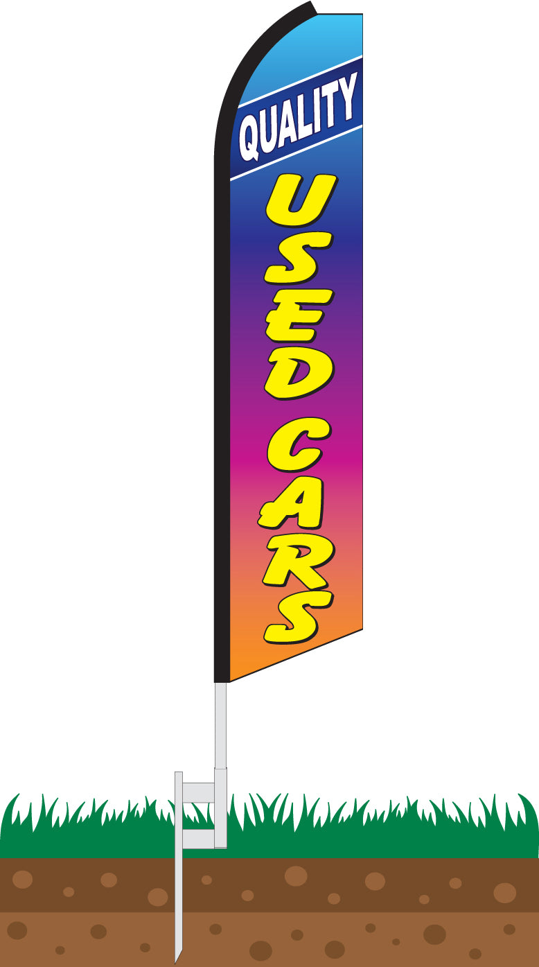 Load image into Gallery viewer, Half Sleeve Swooper Feather Flag - Quality Used Car Rainbow