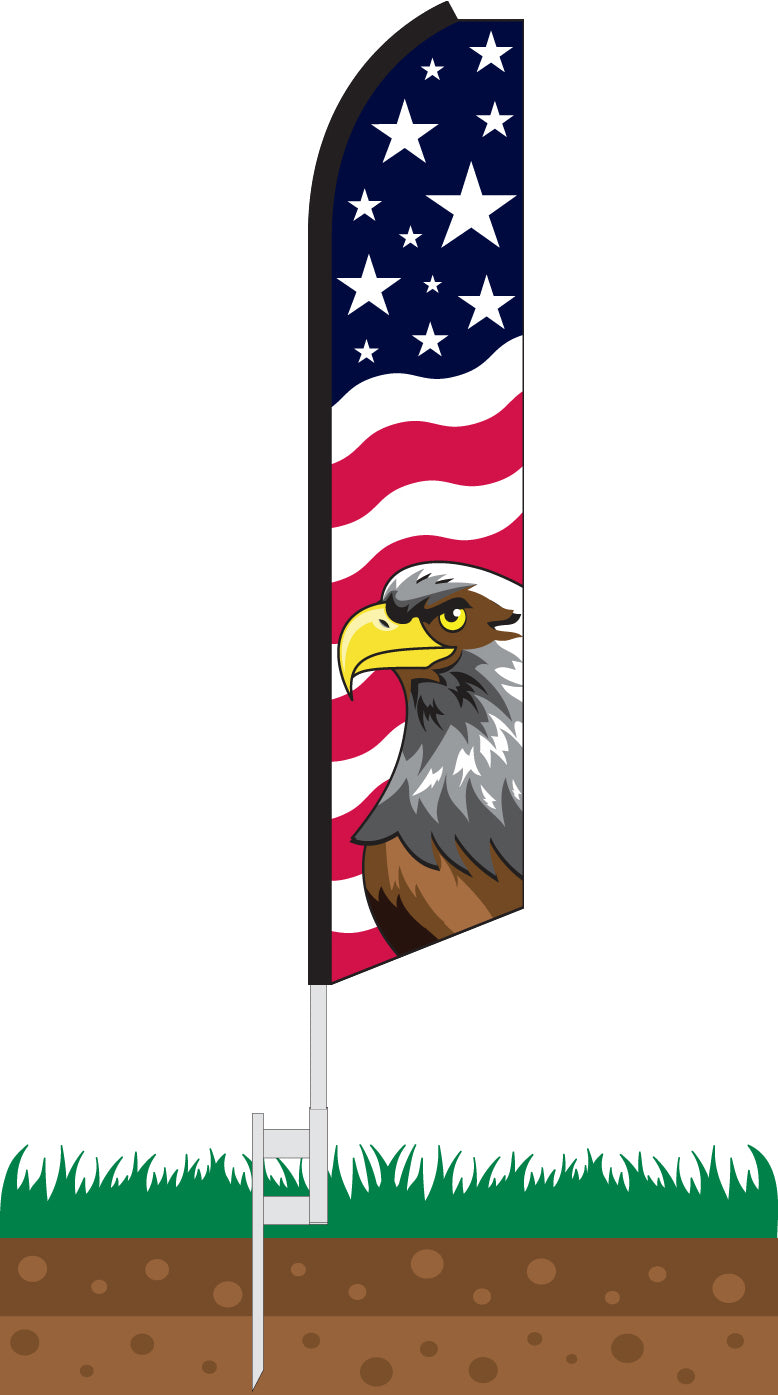 Load image into Gallery viewer, Half Sleeve Swooper Feather Flag - Stars & Stripes Eagle