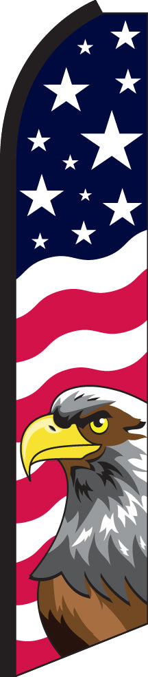 Load image into Gallery viewer, Half Sleeve Swooper Feather Flag - Stars & Stripes Eagle