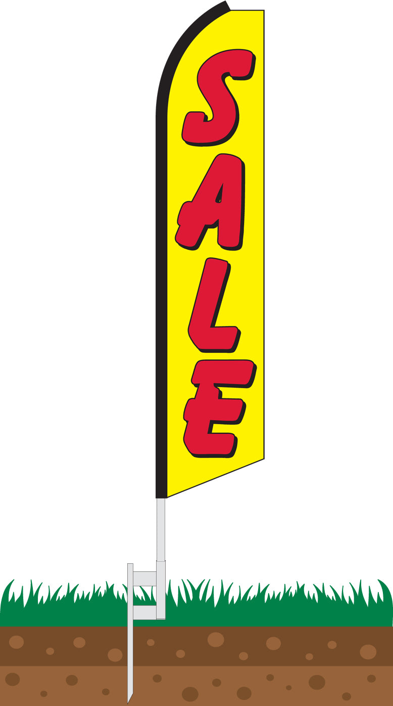 Load image into Gallery viewer, Half Sleeve Swooper Feather Flag - SALE Yellow/Red