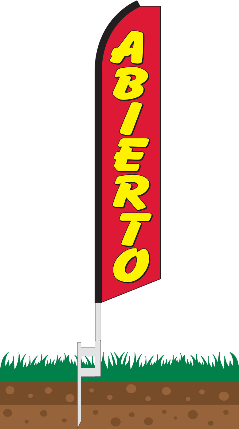 Load image into Gallery viewer, Half Sleeve Swooper Feather Flag - Abierto