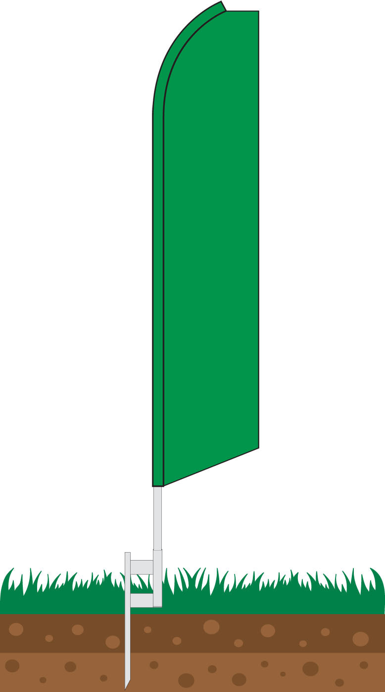 Load image into Gallery viewer, Half Sleeve Swooper Feather Flag - Solid Green