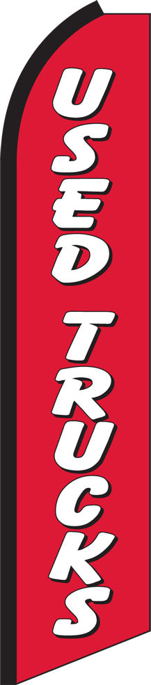 Load image into Gallery viewer, Half Sleeve Swooper Feather Flag - Used Trucks Red & White