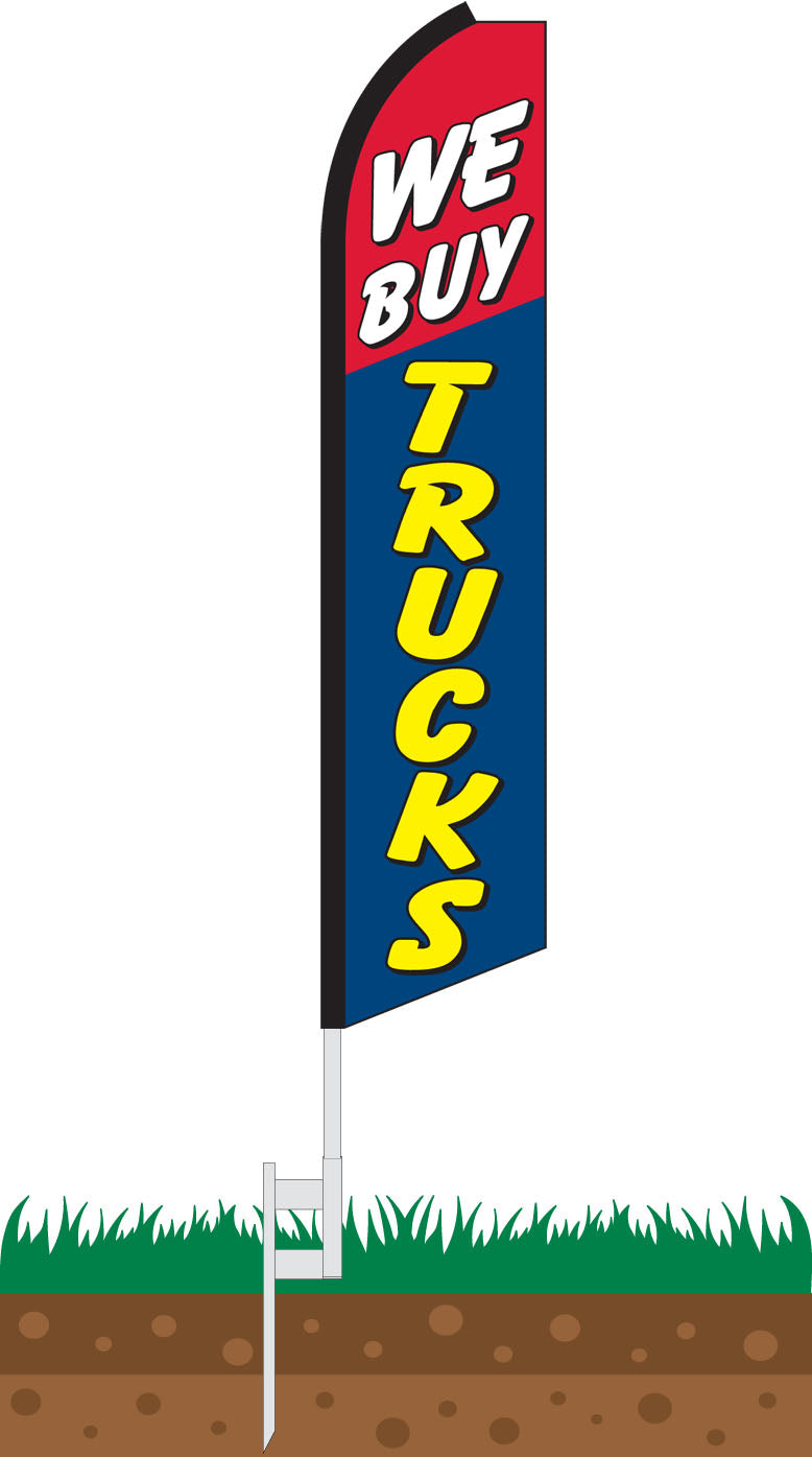 Load image into Gallery viewer, Half Sleeve Swooper Feather Flag - We Buy Trucks