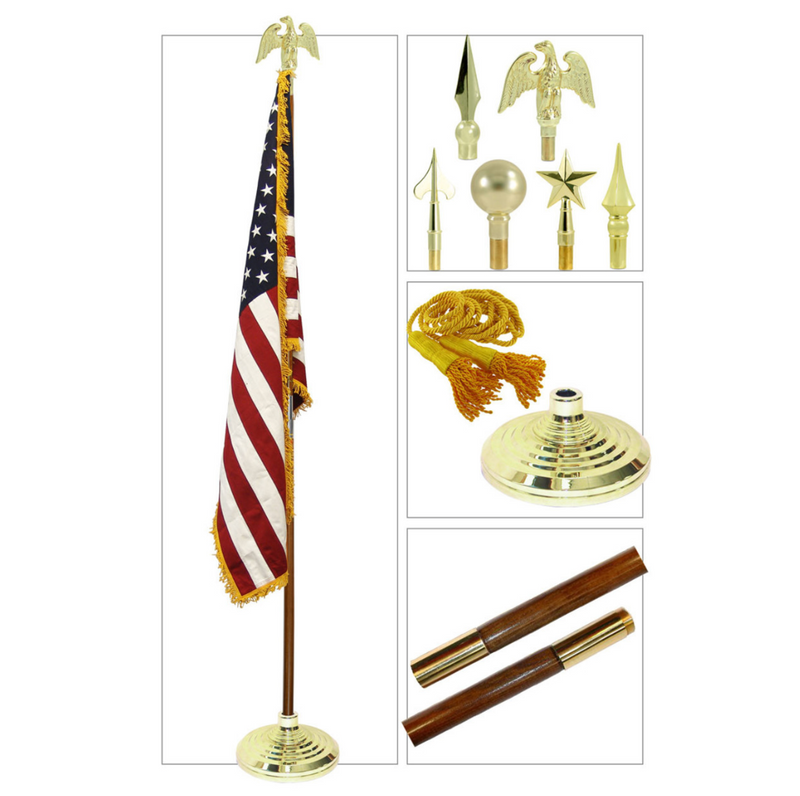 Load image into Gallery viewer, Super Tough® Indoor Flagpole Kit with 3' x 5' American Flag