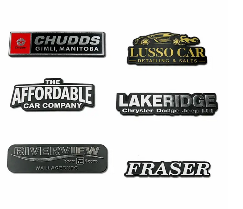 Load image into Gallery viewer, Premium plastic rear deck badge with 3M® tape for car customization, featuring a sleek design and durable construction.