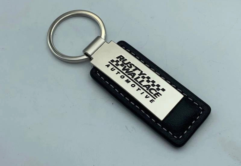 Load image into Gallery viewer, Custom Leather/Metal Rectangle Key Fobs