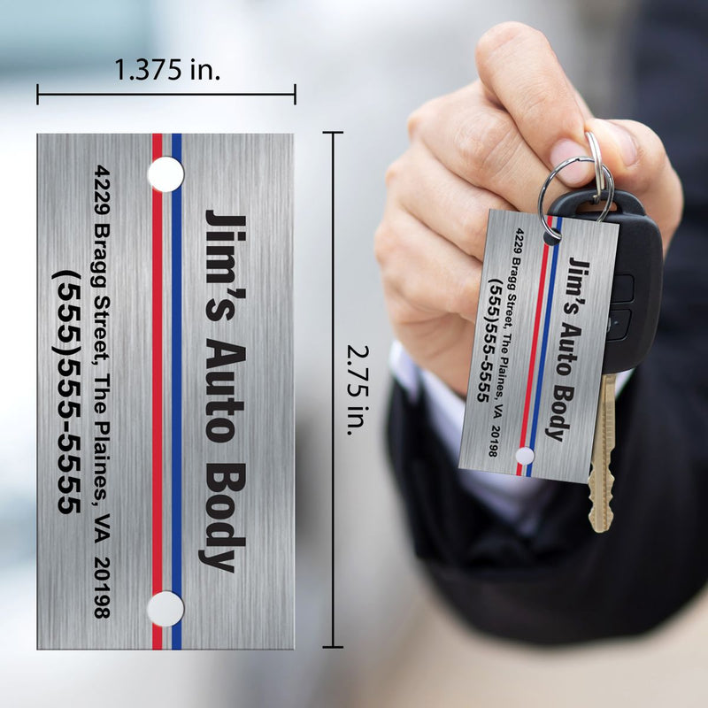 Load image into Gallery viewer, Custom Printed Brushed Chrome Key Tags (Box of 250)