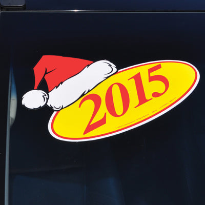 Load image into Gallery viewer, Die-Cut Holiday Decal - Santa Hat
