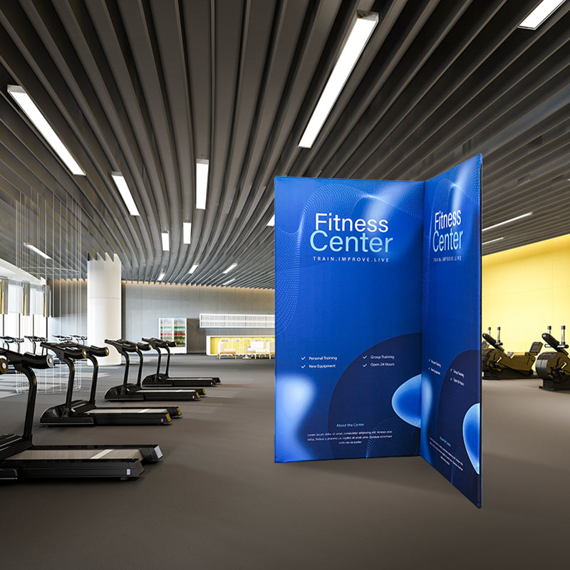 Load image into Gallery viewer, L Shaped Fabric Banner Stand (Square Corners)