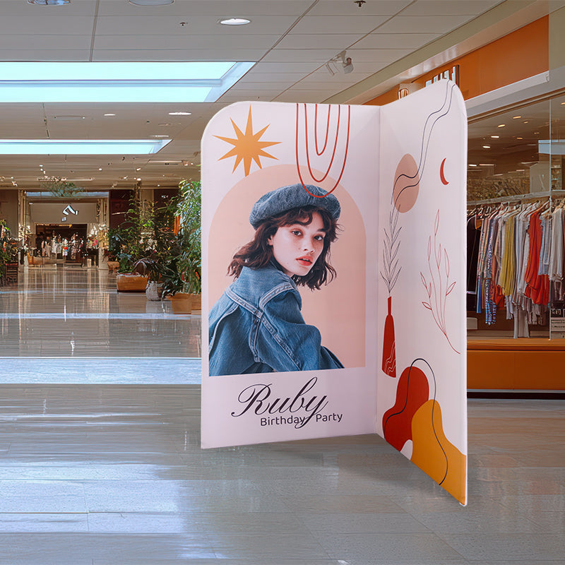 Load image into Gallery viewer, L Shaped Fabric Banner Stand (Round Corners)