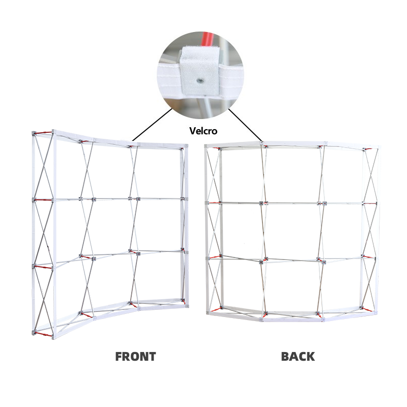 Load image into Gallery viewer, Double Sided Curved Fabric Popup Displays