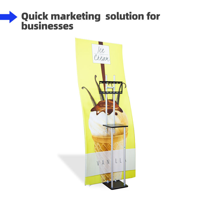 Load image into Gallery viewer, S Shaped Banner Stand With Display Shelves