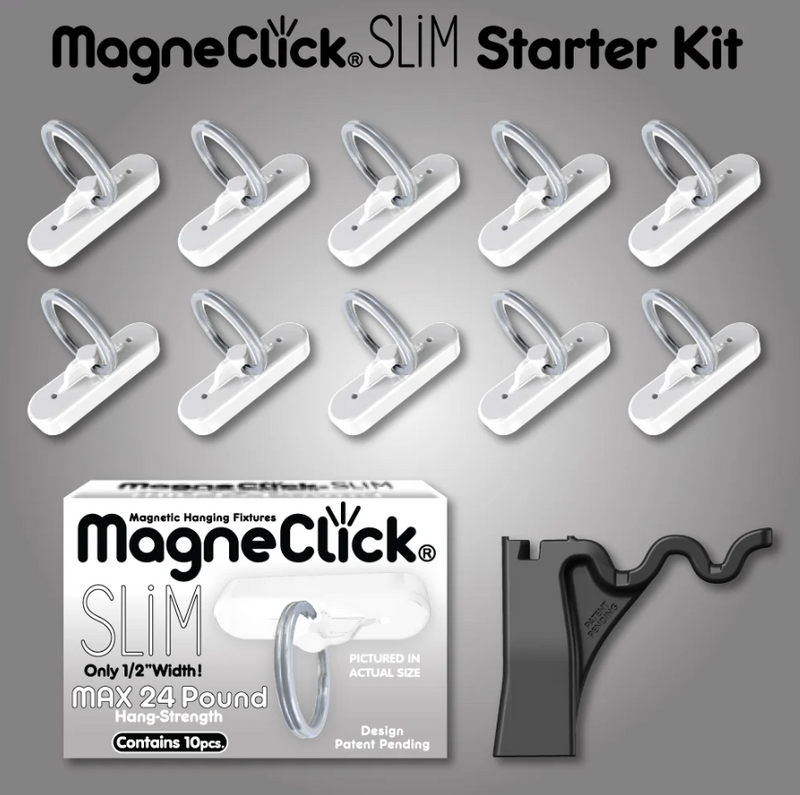 Load image into Gallery viewer, MagneClick® SLiM Ceiling Magnet Starter Kit (24lb White)