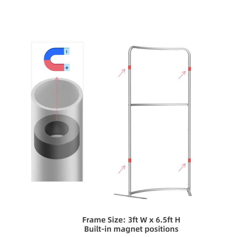 Load image into Gallery viewer, Magnetic Curved Fabric Banner Stand