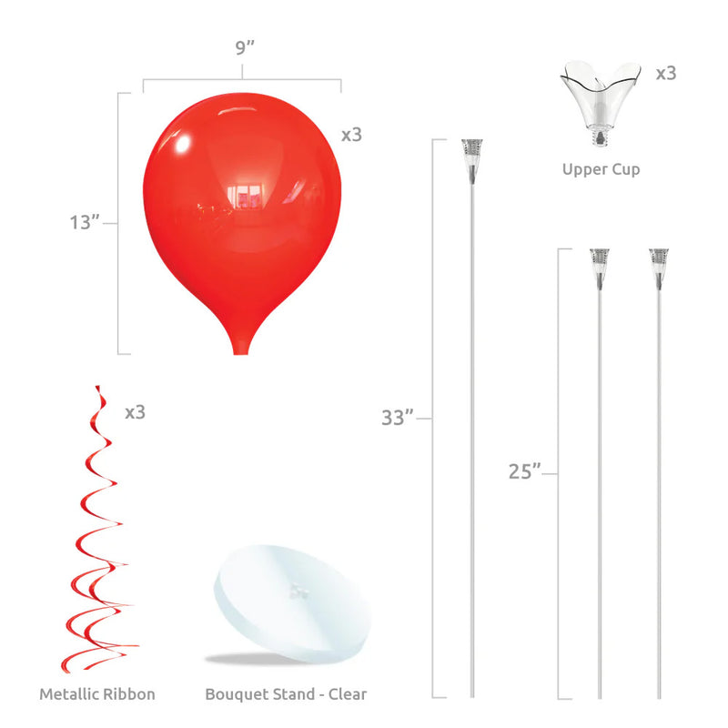 Load image into Gallery viewer, PermaShine® 3-Balloon Bouquet Round Stand Kit