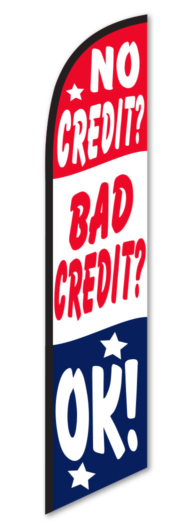 Load image into Gallery viewer, Premium Swooper Flag - Bad Credit OK