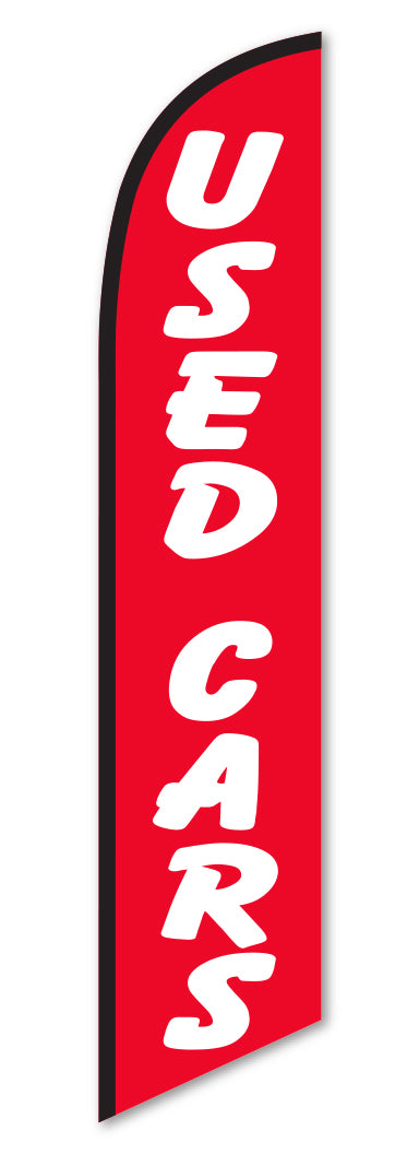 Load image into Gallery viewer, Premium Swooper Flag - Used Cars Red/White