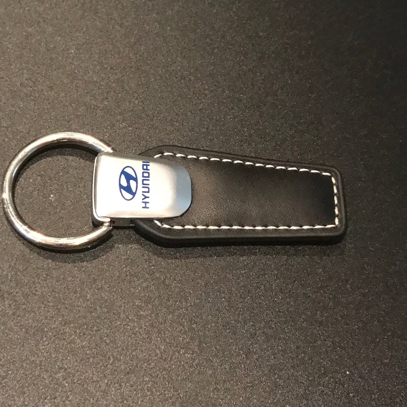 Load image into Gallery viewer, Twist & Release Brushed Chrome Metal/Leather Key Fob