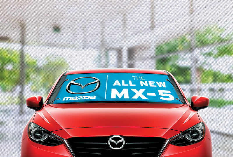 Load image into Gallery viewer, Deluxe Angled Custom Printed Windshield Banner
