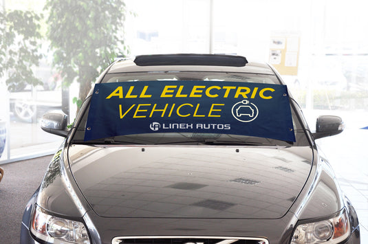Deluxe Angled Custom Printed Windshield Banner