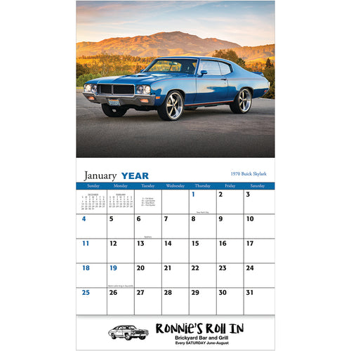 2026 Muscle Cars Wall Calendar - Stapled