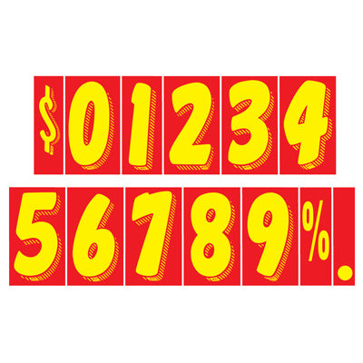 Load image into Gallery viewer, 11 1/2 inch Red &amp; Yellow Adhesive Number
