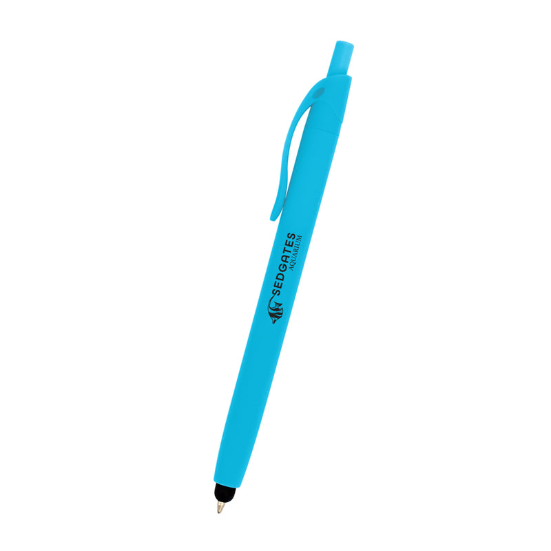 Load image into Gallery viewer, Zinnia Rubberized Pen With Stylus
