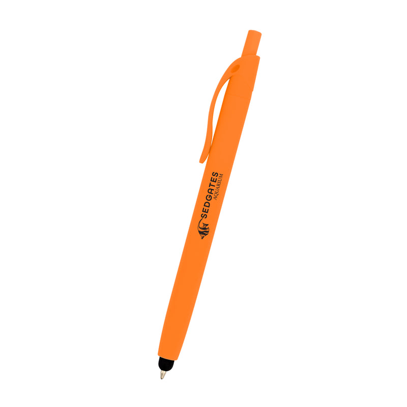 Load image into Gallery viewer, Zinnia Rubberized Pen With Stylus
