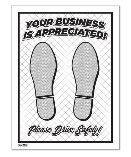 Floor Mat - Heavy Duty Paper - Black, Footprint - Qty. 500